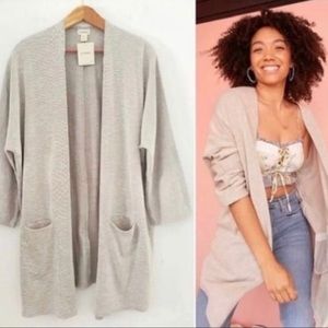 🆕 DONNI. Ribbed Open Front Cardigan – Sandwash | NWT | One Size